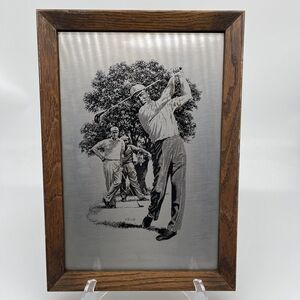 Hitchcock Associates Inc. 1966‎ metal edge Art  golf 9x14